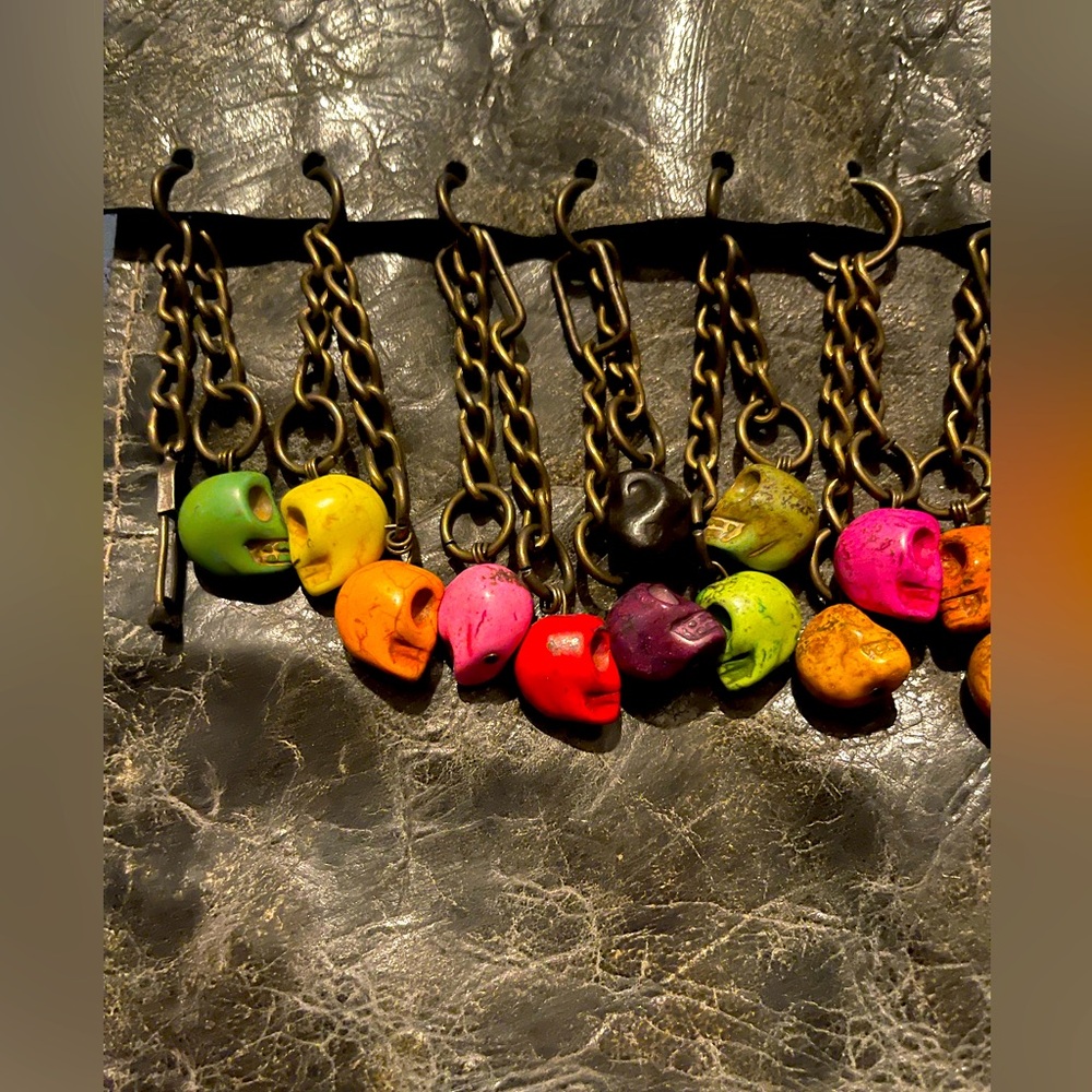 Gothic/Dia De Los Muertos Leather Crossbody Bag